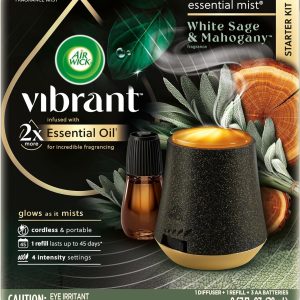 AIR WICK Essential Mist - Starter Kit White Sage & Mahogany, Air Freshener, Essential Oils