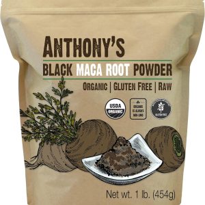 Anthony's Organic Black Maca Powder, 1 lb, Raw, Gluten Free & Non GMO