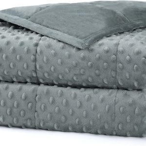 Alomidds Weighted Blanket (60"x80",20lbs Queen Size - Grey), Weighted Blankets for Adults, Breathable Soft and Comfort Minky, Heavy Blanket Microfiber Material with Glass Beads