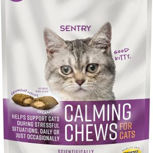 Sentry Calming Chews for Cats, Calming Aid Helps to Manage Stress & Anxiety, With Pheromones That May Help Curb Destructive Behavior & Separation Anxiety, Calming Health Supplement for Cats, 4 oz.