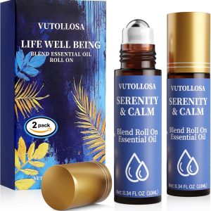 2-Packs Serenity & Calm Essential Oil Roll On-100% Natural Stress Relief & Relaxation Aromatherapy - Self Care Gifts for Women - Nurse Essentials by VUTOLLOSA