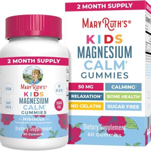 MaryRuth Organics Kids Magnesium Citrate Gummies by MaryRuth's | 2 Month Supply | Sugar-Free | Calm Magnesium Gummies for Kids 2+ | Bone Health | Calcium Absorption | Vegan | 60 Count