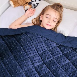 yescool Weighted Blankets Kid 5 Pounds Blanket for Boys Washable Heavy Blankets Microfiber Children Weighted Throw Blanket Winter Weighted Comforter for 5+Years, 36 * 48in, Blue