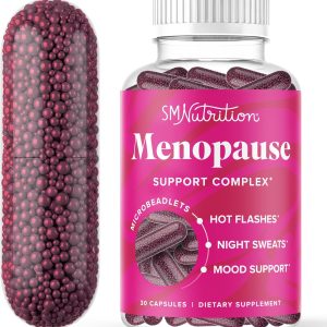 Menopause Vitamins Beadlets with Black Cohosh, Red Clover & More | Hot Flashes, Night Sweats & Mood Support | Menopause Supplements for Women with Dong Quai, Chaste Tree Berry & DIM | Non-GMO 30ct