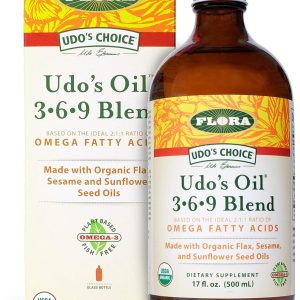 Flora Udo's Oil 3-6-9 Blend - Vegan Omega-3 & Omega-6 - Contains Organic Coconut & Flax Seed Oil - Keep Chilled - 17 fl. oz.