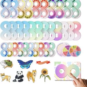 42 Pierces Calm Stickers for Anxiety Sensory Anti Stress Tactile Textured Combined with Breathing Exercise Fidget Strips Suitable and Adults (Mixed Loading)