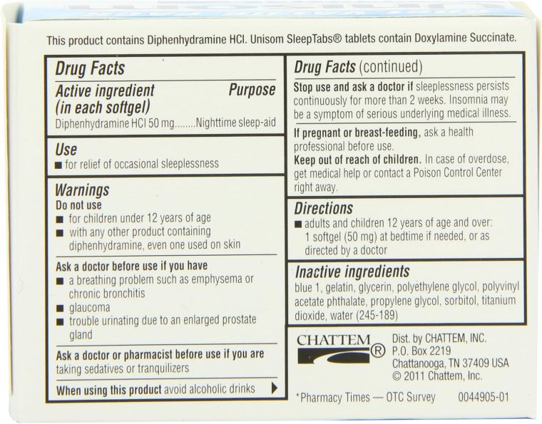 Unisom SleepGels, Diphenhydramine HCl 50 mg, 60 Count - Image 3