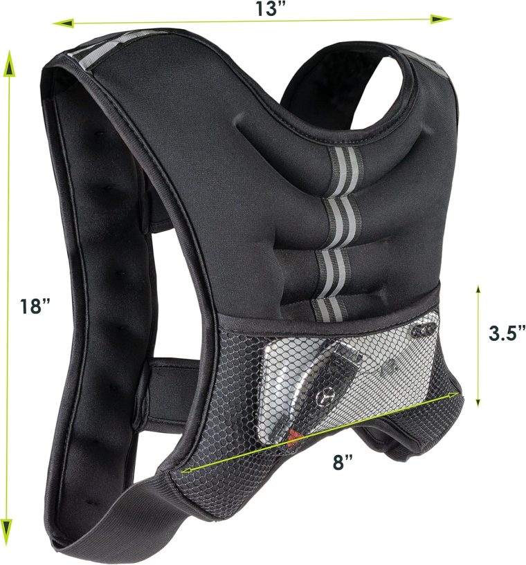 ProsourceFit Exercise Weighted Training Vest - 12lb, black - Image 3