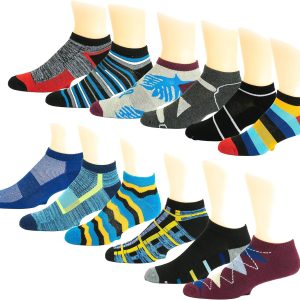 Different Touch 12 Pairs Men's Low Cut Sports Running Athletic Performance Socks