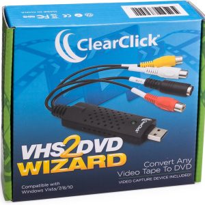 ClearClick VHS To DVD Wizard with USB Video Grabber & Free USA Tech Support