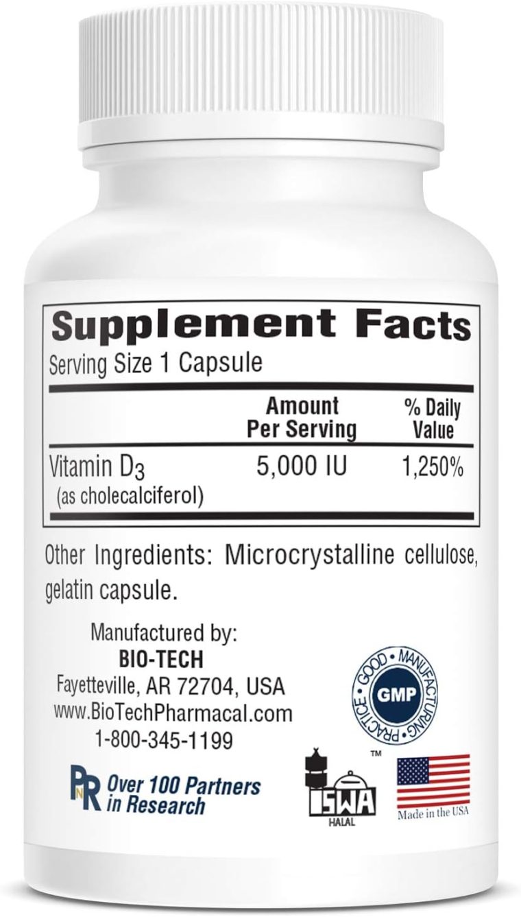 Bio-Tech Pharmacal Vitamin D3 (D3 5k IU, 250 Count) - Image 4