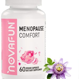 Menopause Relief Capsules for Women, Novasoy Soy Isoflavone, Black Cohosh, Passion Flower, Vitex, Vitamin B6, Vitamin B12, Magnesium, 60 Count