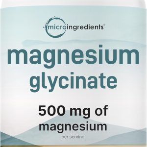 Magnesium Glycinate 500mg, 240 Capsules | 100% Chelated for Max Absorption | Support for Sleep, Muscle, Heart & Nerve Health | Non-GMO