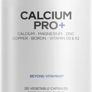 Codeage Calcium 250mg Supplement, Vitamin D3, Magnesium, Zinc, Copper, Boron, Vitamin K2-2-Month Supply - Elemental Calcium Pills & High Calcium Vitamins, Non-GMO - 120 Capsules