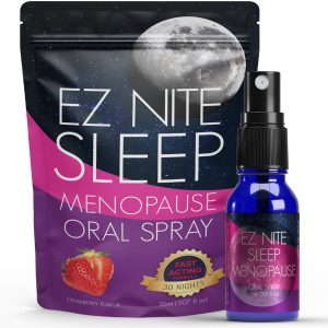 EZ Nite Sleep Menopause Oral Spray – Fast-Acting Menopause Symptom Relief with Black Cohosh, Wild Yam, Flaxseed, Melatonin, Valerian Root - 1 Month Supply