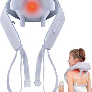 Electric Shiatsu Back and Neck Massager, Cordless Shoulder Massager with Heat, Deep Tissue 3D Kneading Massage Pillow for Shoulder, Leg, Body Muscle Pain Relief, Gifts for Men Women