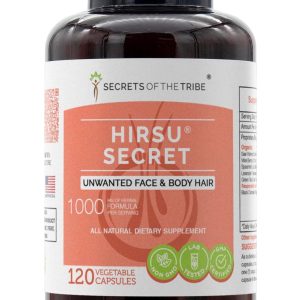 Hirsu Secret 120 Capsules, 1000 mg, Saw Palmetto, Black Cohosh, Vitex, Spearmint, Lavender, Green Tea. Unwanted Face & Body Hair (120 Capsules)