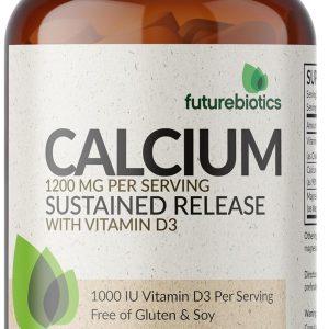 Futurebiotics Calcium 1200 MG Per Serving Sustained Release with Vitamin D3 1000 IU Per Serving Non-GMO, 90 Vegetarian Tablets
