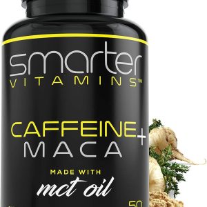 Smarter Energy Pills, 200mg Caffeine & Coconut MCT Oil with Maca Root, 50 Liquid Softgels
