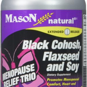 MASON NATURAL Menopause Trio: Black Cohosh, Flaxseed, & Soy (Extended Release) - May Alleviate Hot Flashes & Night Sweats*, Supports Healthy Hormone Balance*, 30 Caplets