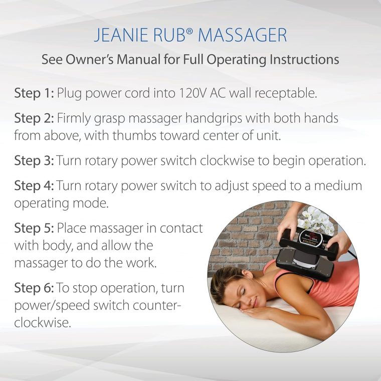 Core Products Jeanie Rub Massager Deluxe Package, Variable Speed Deep Tissue Relaxing Massage Tool with Fleece Pad Cover and Back Accessory - Image 7