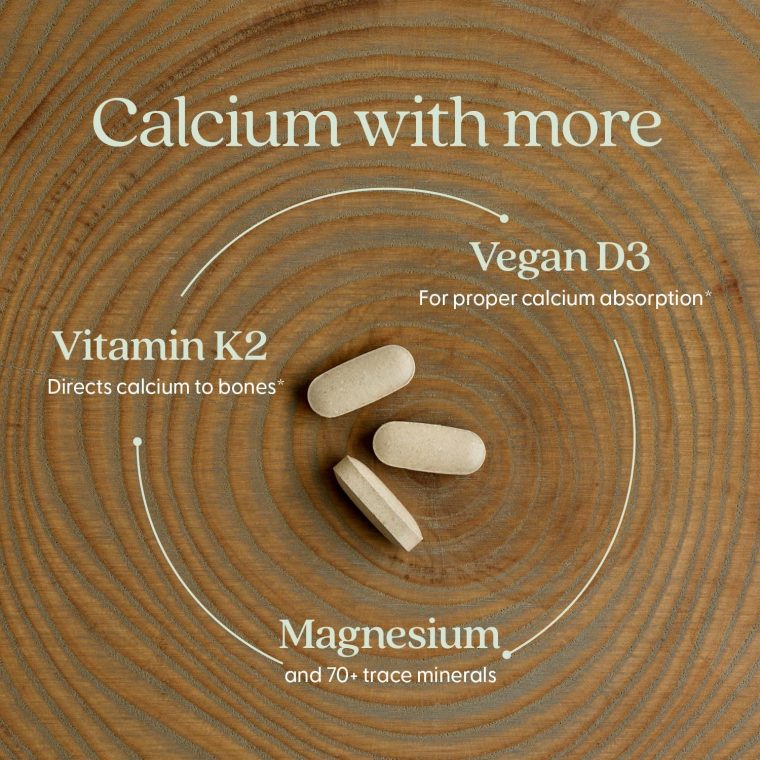 New Chapter Calcium Supplement - Bone Strength Organic Calcium with Magnesium, Vitamin D3+K2, 70+ Trace Minerals for Bone Health, Gluten Free, Easy to Swallow Slim Tablets - 270 Count - Image 4