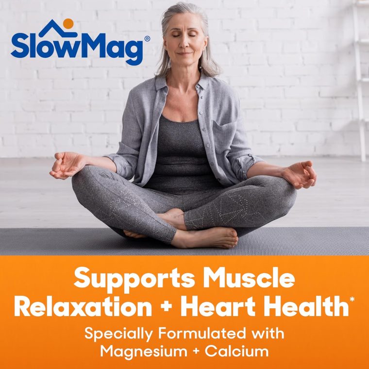 SlowMag Muscle + Heart Magnesium Chloride with Calcium Supplement to Support Muscle Relaxation, Occasional Muscle Cramping & Heart Health, High Absorption, 180 Count - Image 4