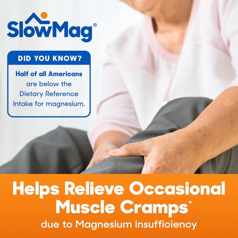 SlowMag Muscle + Heart Magnesium Chloride with Calcium Supplement to Support Muscle Relaxation, Occasional Muscle Cramping & Heart Health, High Absorption, 180 Count - Image 5