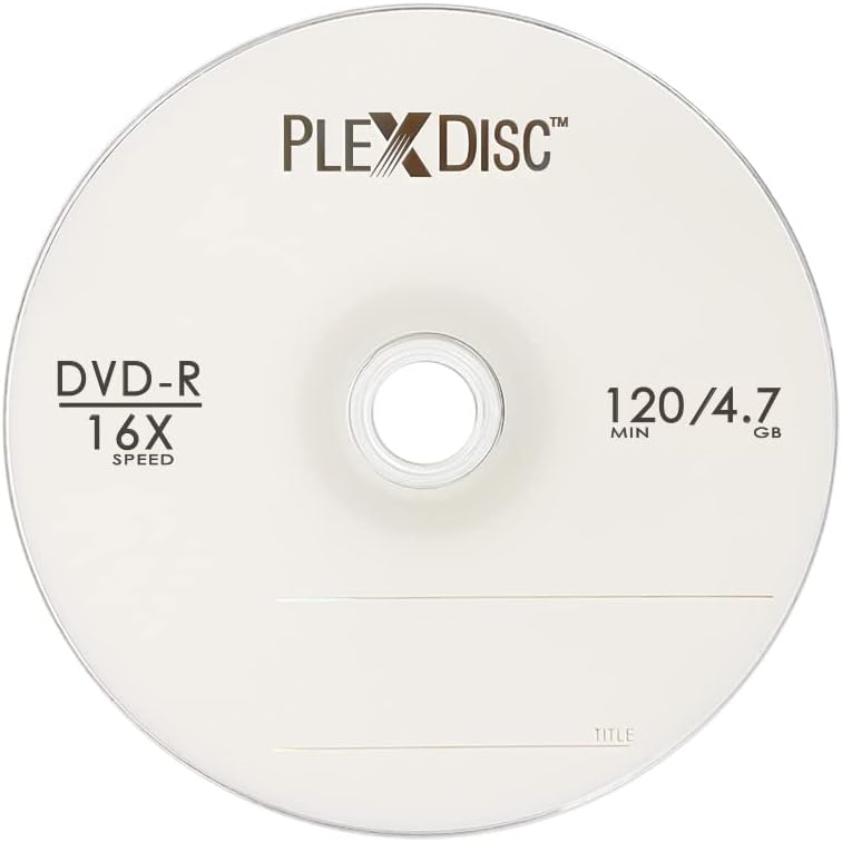 PlexDisc DVD-R 4.7GB 16x Branded Logo Recordable Media Disc - 100 Disc (No Container) FFP, Writable Blank DVDs for Movies, Music, Data Files - Blank DVD Discs 100 Pack - Image 2