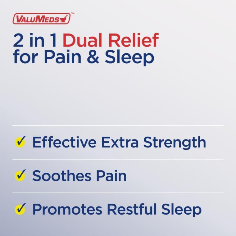 ValuMeds PM Pain Reliever and Nighttime Sleep Aid (375 Count) Generic Acetaminophen 500mg | Fast-Acting Extra Strength Relief for Headaches, Migraines, Aches | Non-Habit Forming Compare to Tylenol PM - Image 3