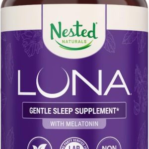 Luna Sleep Aid - Non-Habit Forming Natural Sleeping Pills for Adults with Naturally Sourced Ingredients - Valerian Root, Melatonin, Chamomile, Lemon Balm, and More - 60 Vegan Capsules
