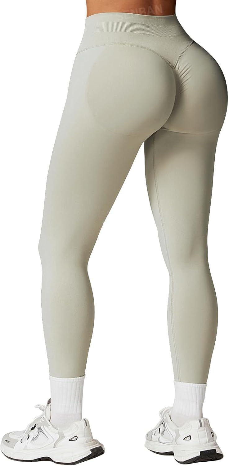 SENBAN Women's High Waisted Leggings Seamless Workout Gym Yoga Pants Tummy Control Smile Contour Activewear Tights