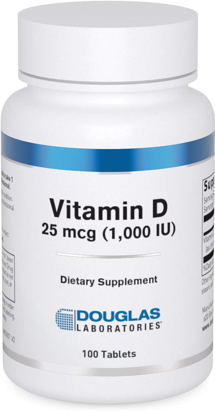 Douglas Laboratories Vitamin D 25 mcg (1,000 IU) - D3 Vitamin - For Immune Support, Bone Health & Tooth Health* - D Vitamin as Cholecalciferol - 100 Tablets