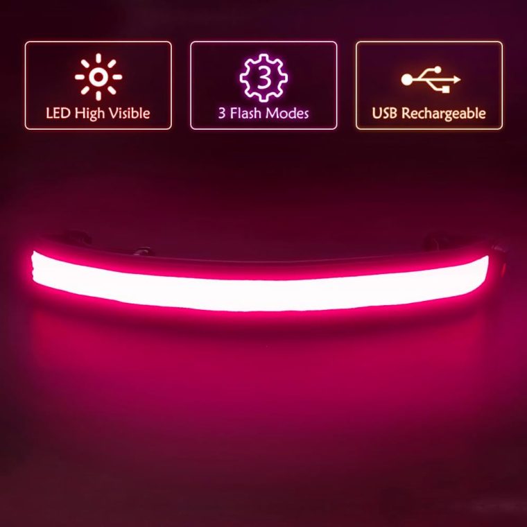 Illumifun LED Running Belt - USB Rechargeable Light Up Sash, High-Visibility Elastic Waistband Light for Running Cycling Hiking Camping Nighttime Activities - Image 2