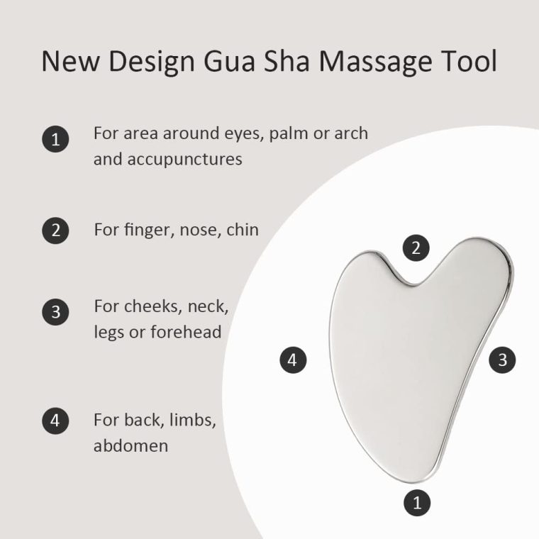 Yeamon Gua Sha Facial Tools and Face Roller Set, Facial Massage Tool for Women’s Skincare Routine,Cooling Stainless Steel Face Sculpting Eyes Roller Guasha for Daily Use or Self-Care Gift for Women - Image 4