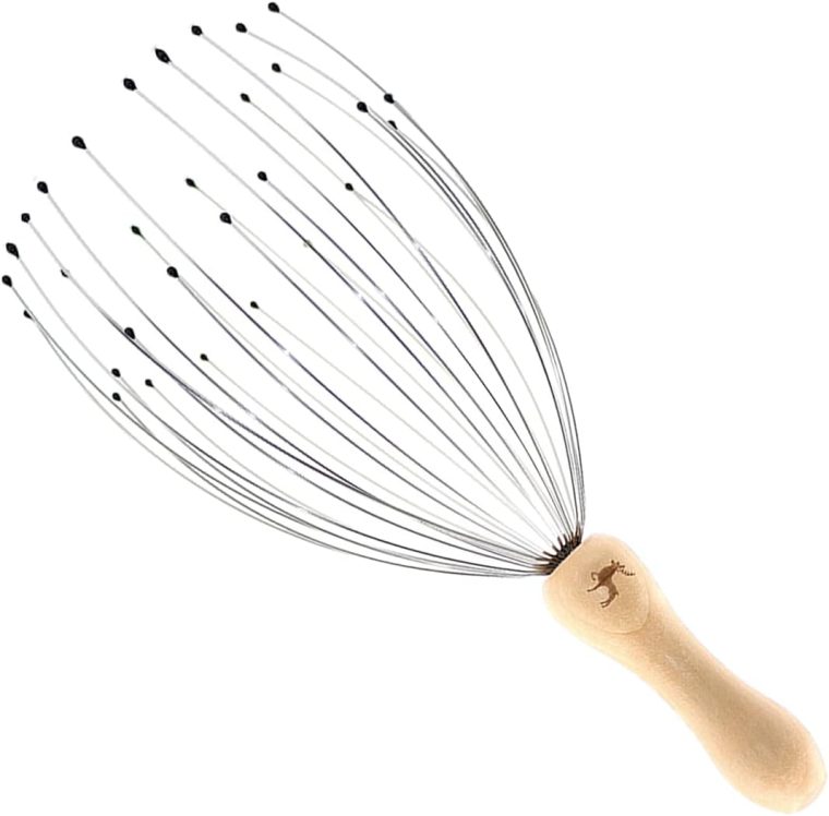 USAGA 32 Fingers Head Massager, Head Scratcher Scalp Massager for Scalp Body Relaxing Wood Handle (1 Pack) - Image 8