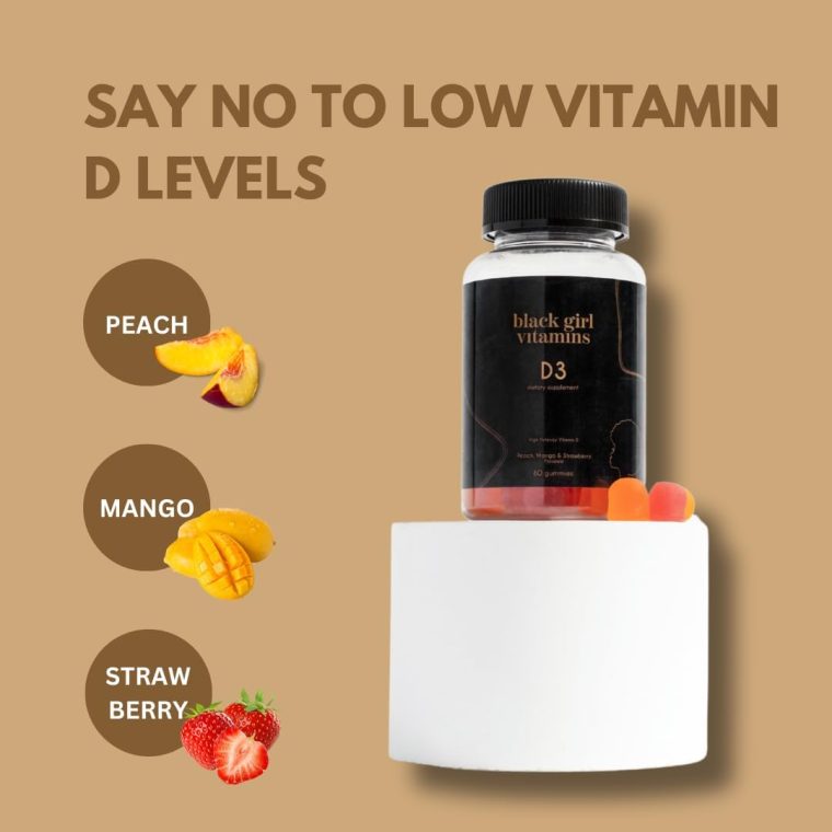 Black Girl Vitamins - Vitamin D3 Gummies, for Immune, Energy, and Bone Support, 2000IU (50mcg) Vitamin D per Serving, Gluten-Free Vitamin D Gummies (Multi-Flavored), 60ct - Image 3