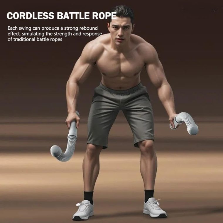 Ropeless Battle Rope for Home Gym,Portable Workout Ropes for HIIT Workouts, Low-Impact Cardio Training, Home Workout, Fitness Equipment for Women Men (Pink) - Image 4