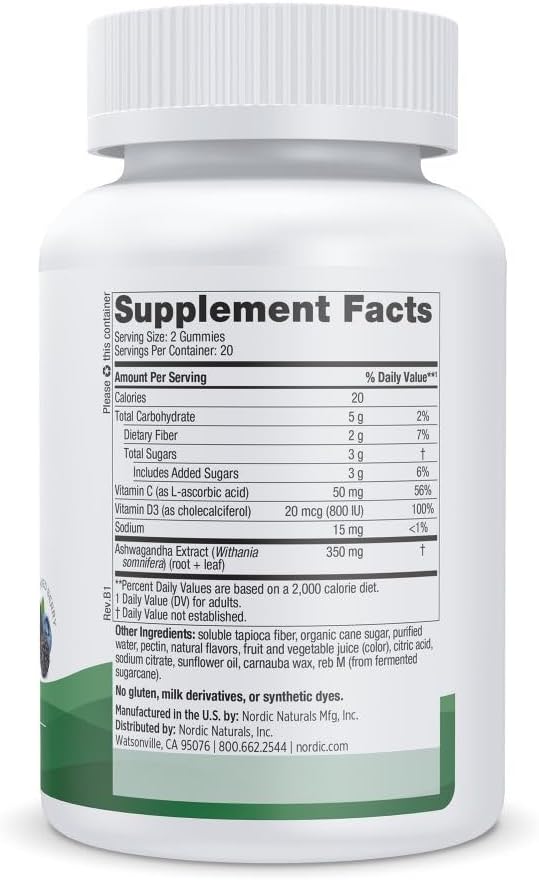Nordic Naturals Stress Relief Gummies, Mixed Berry, 40 Gummy Supplements, Supports Daily Mood and Immune System Health, Non-GMO, Vegetarian, 20 Servings - Image 2