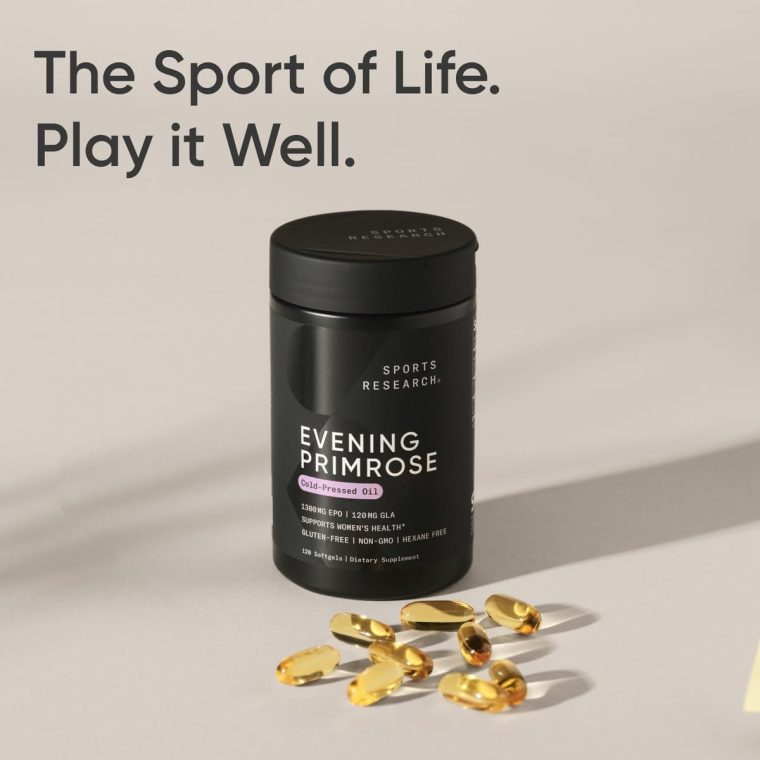 Sports Research Evening Primrose Oil (1300mg) Cold-Pressed with No fillers or Artificial Ingredients, Non-GMO Tested - Gluten and Soy Free (120 Liquid Softgels) - Image 7