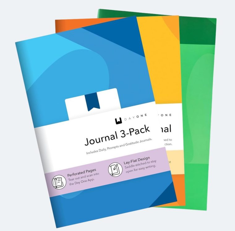 Day One App Set of 3 Slim Journals: Gratitude, Daily & Prompts Journal, Ideal for Mindfulness, Daily Reflection, and Goal Achievement | Thoughtful Gift for Personal Development and Productivity