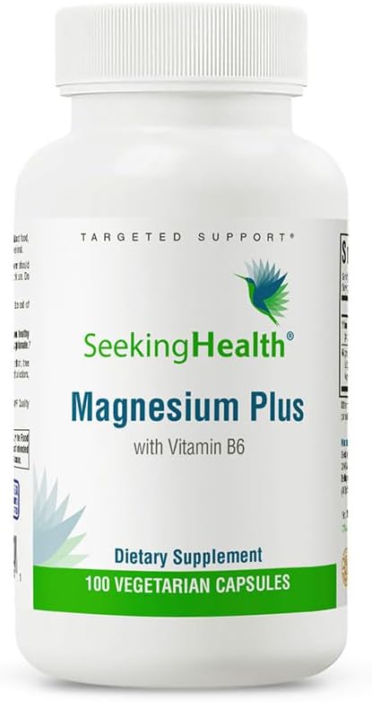 Seeking Health Magnesium Plus, Physician Formulated Vitamin B6 Plus Magnesium Supplement, Supports Better Sleep, Mood Support, Vegetarian Capsules (100 Capsules)