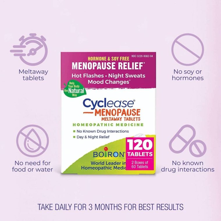 Boiron Cyclease Menopause for Relief from Hot Flashes, Mood Changes, Night Sweats, and Irritability - 120 Count (2 Pack of 60) - Image 3