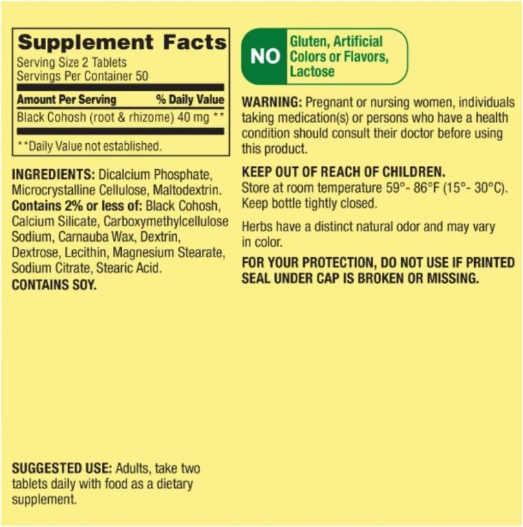 Spring Valley Black Cohosh - Menopause Support 40 mg, 100 Count + STS Sticker. - Image 4