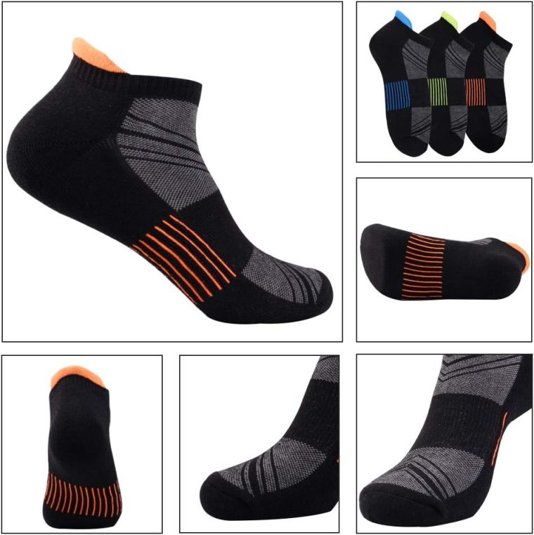 JOYNÉE Mens Ankle Low Cut Athletic Tab Socks for Men Sport Comfort Cushion Sock 6 Pack - Image 2