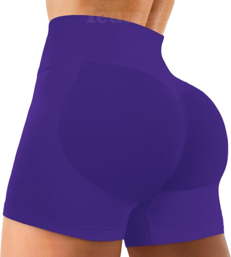 Amplify Womens Seamless Scrunch Shorts Workout Shorts Gym Shorts Contour Shorts 5" High Waisted Running Yoga Shorts