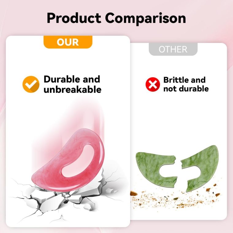 Body Gua Sha Tool Cellulite Guasha Tool for Body Body Massage Tools (Natural Resin) Lymphatic Drainage Tool Guasha Tool for Face，Back, Legs, Women's Body Shaping Tools (Pink) - Image 6