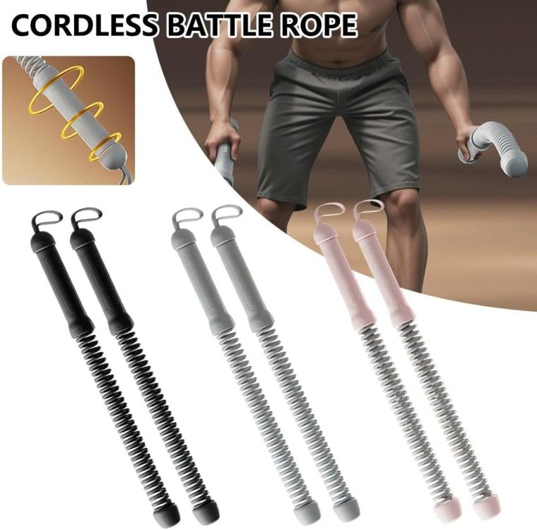 Ropeless Battle Rope for Home Gym,Portable Workout Ropes for HIIT Workouts, Low-Impact Cardio Training, Home Workout, Fitness Equipment for Women Men (Pink) - Image 2