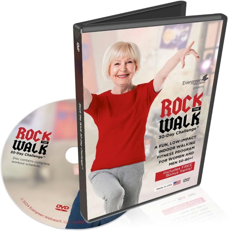 Walking Fitness DVD for Seniors 50-80+, Rock the Walk 30-Day Challenge - Combine Other Exercise Moves While Walking in Place – Full Body Workout Improves Energy, Strength, Flexibility, and Balance