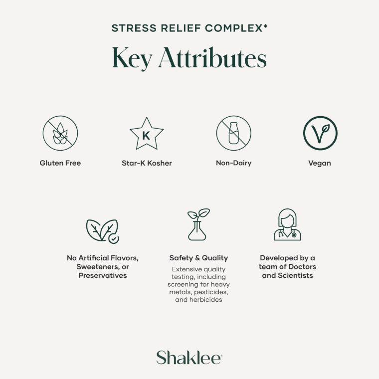 Shaklee - Stress Relief Complex - Calming Blend of L-theanine, Ashwagandha, Beta-sitosterol, and L-tyrosine - Promotes Relaxation without Drowsiness - 1 Caplet Daily - Adults Supplement - 30 Caplets - Image 5